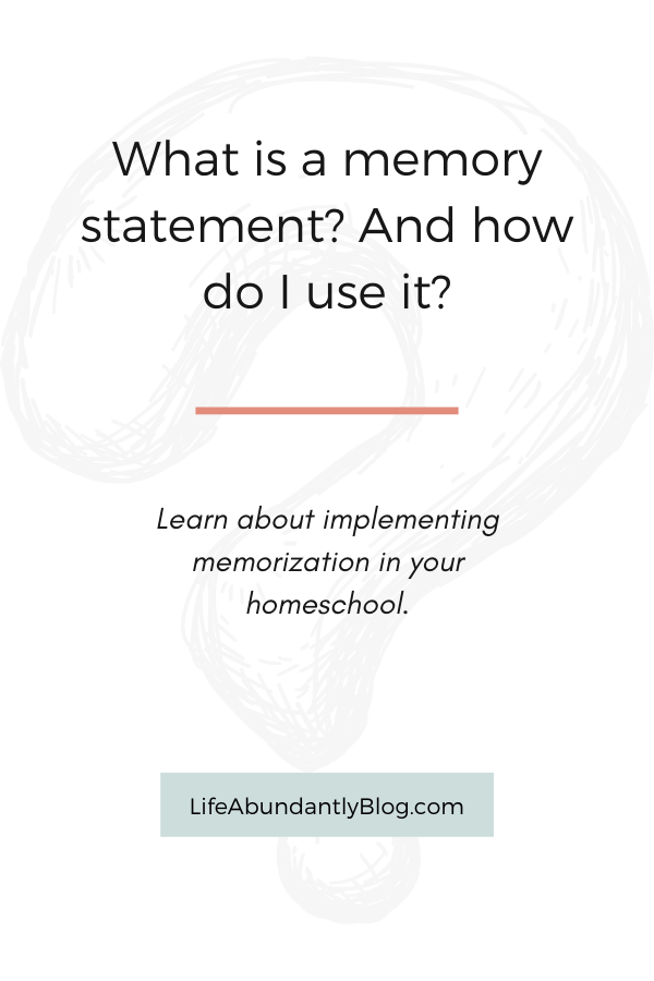 What is a Memory Statement And what do I do with it Life